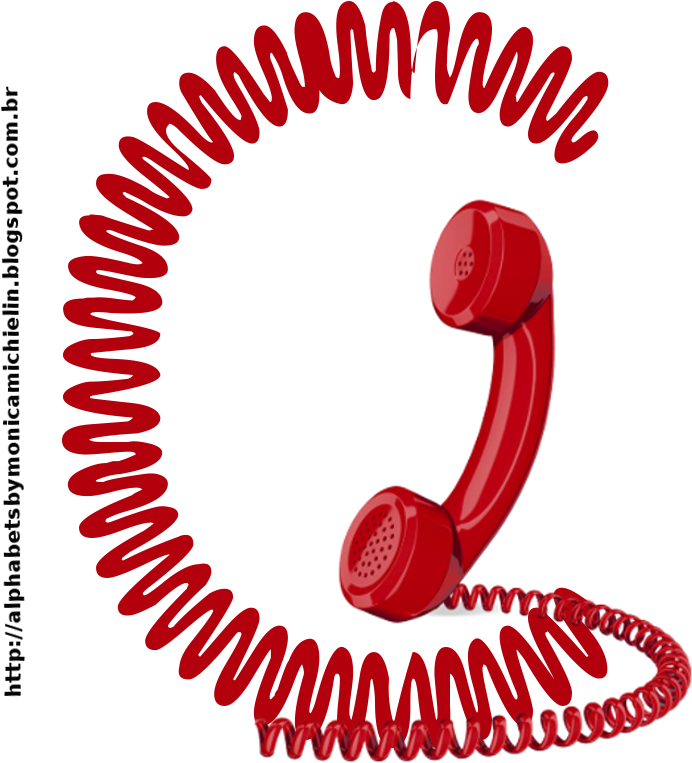 A Red Telephone Receiver With A Spiral