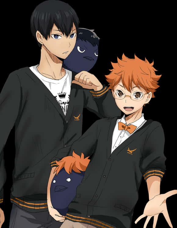 A Group Of Boys With Orange Hair And Glasses