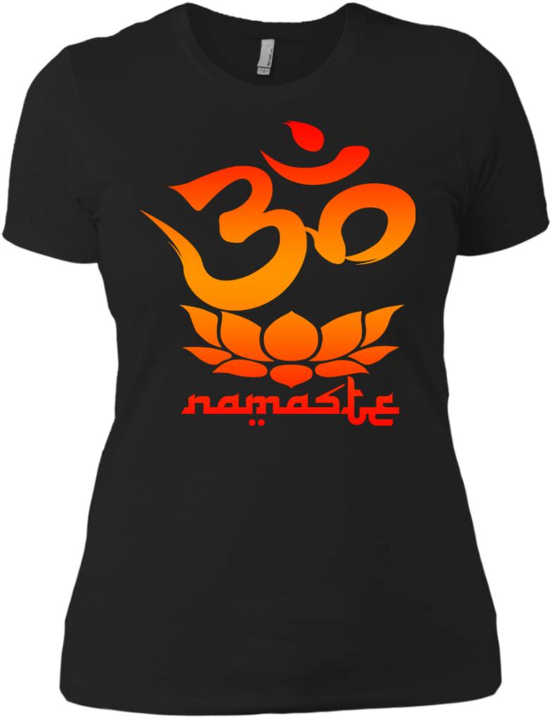 A Black Shirt With Orange Text
