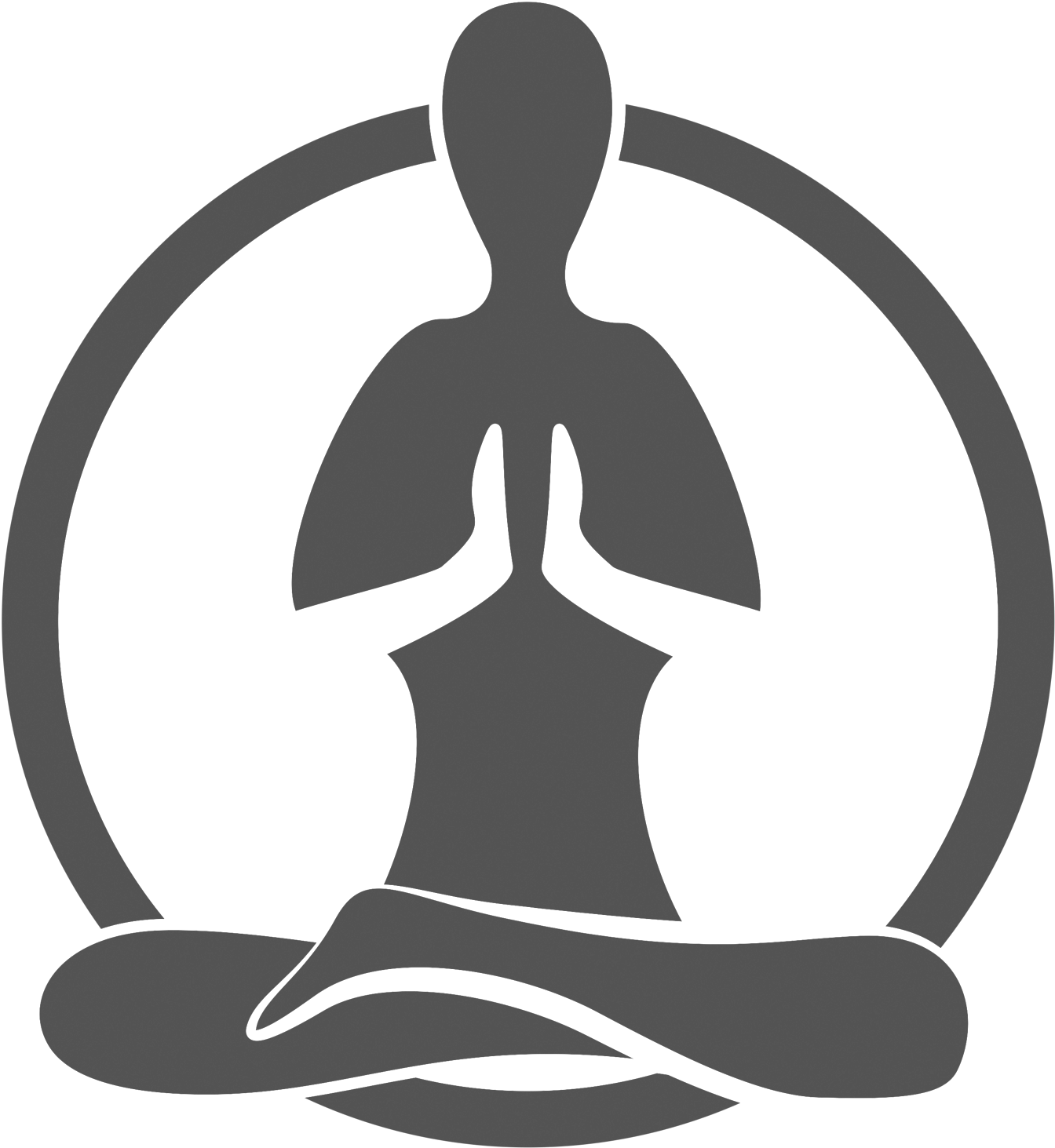 A Grey Logo With A Person In A Lotus Position