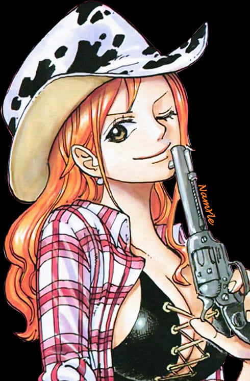 A Cartoon Of A Woman Holding A Gun