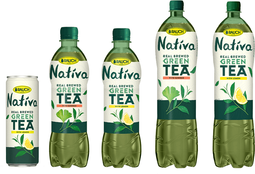A Group Of Bottles Of Green Tea
