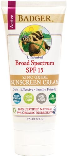 Natural Sunscreen Cream Badger Spf15 Unscented V=1470697682 - Badger Balm Unscented Sunscreen