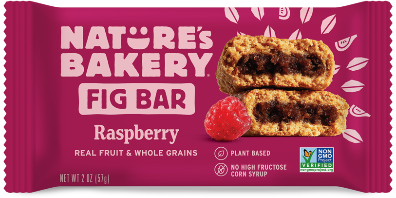 A Pink Package With Two Bars And A Raspberry
