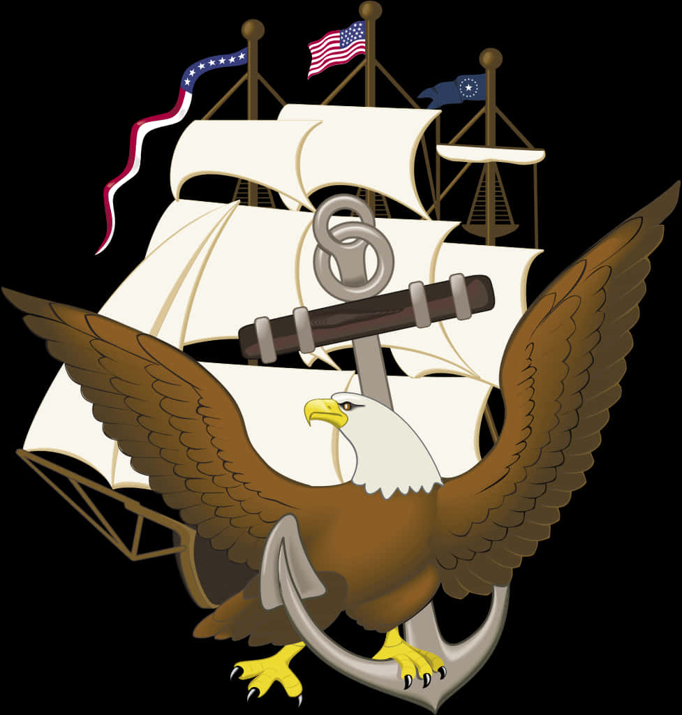 Navy Anchor Constitution And Eagle, Hd Png Download