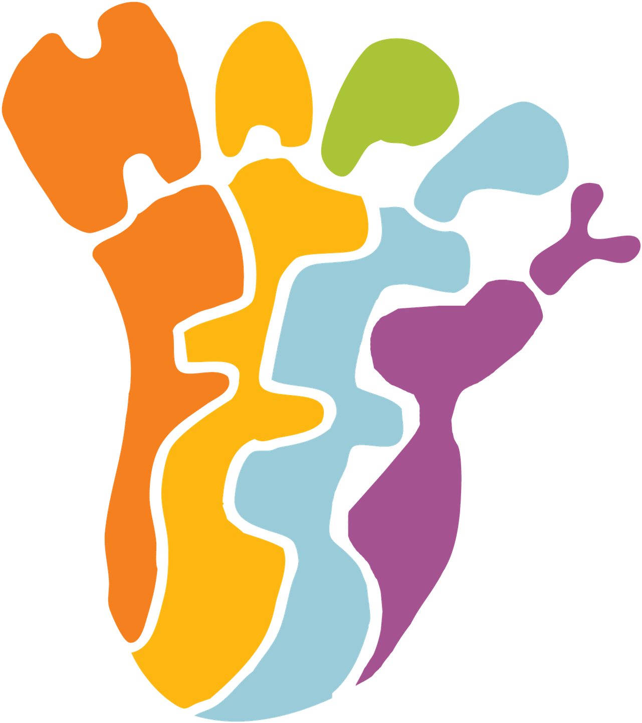 A Colorful Foot Print With Different Colors