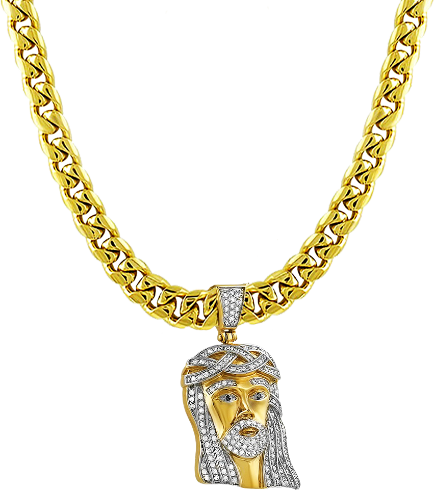 A Gold Chain With A Pendant