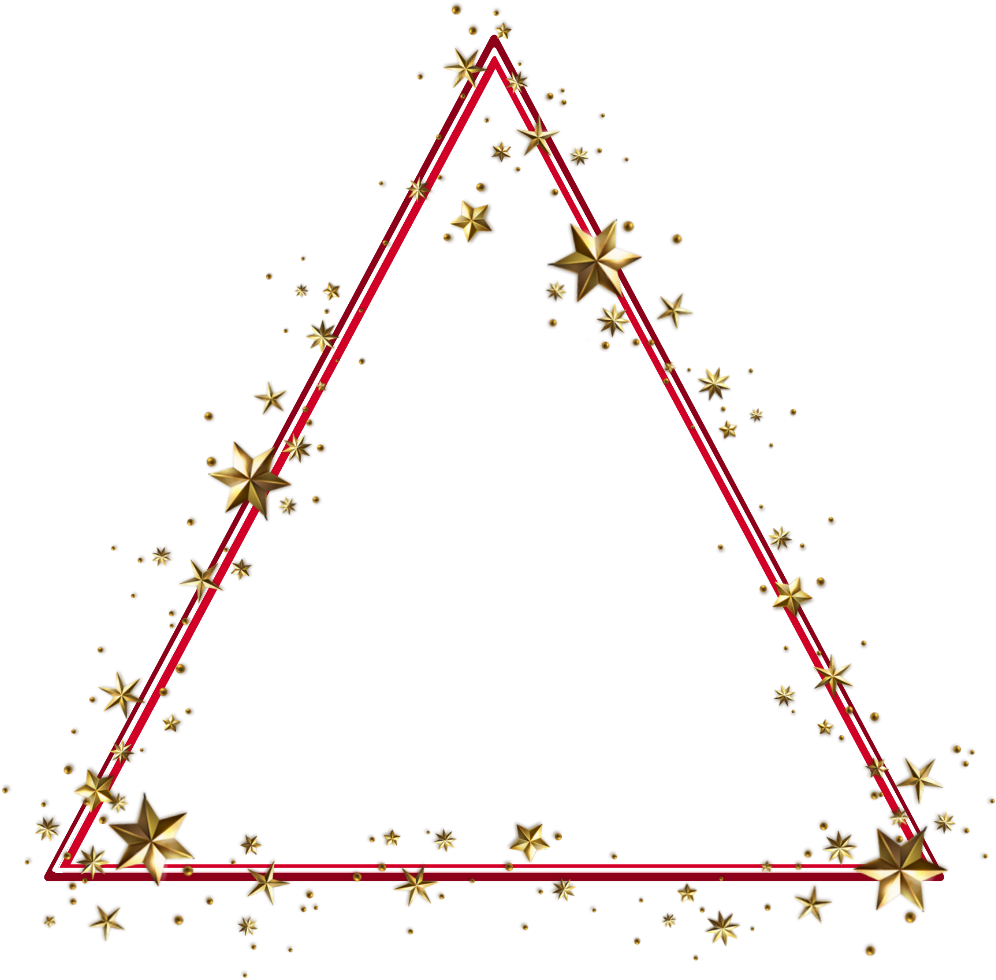 A Triangle With Gold Stars On It