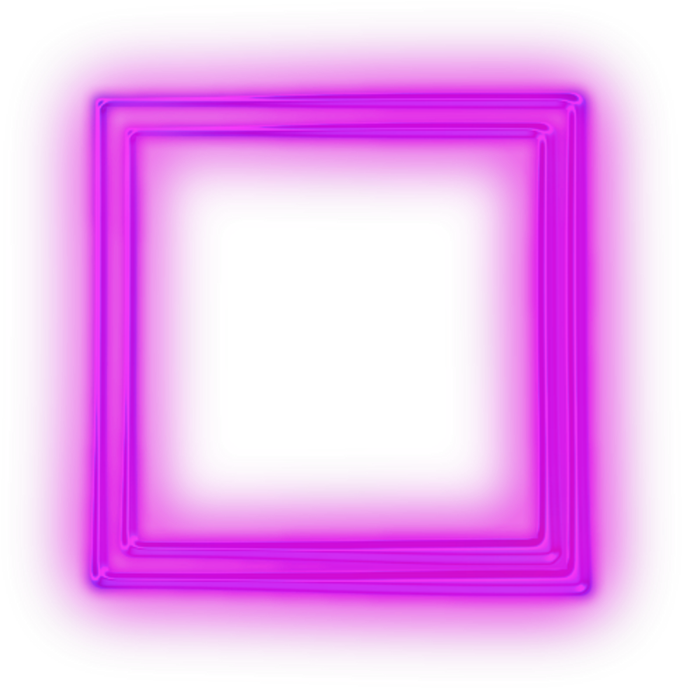 A Neon Square With A Black Background