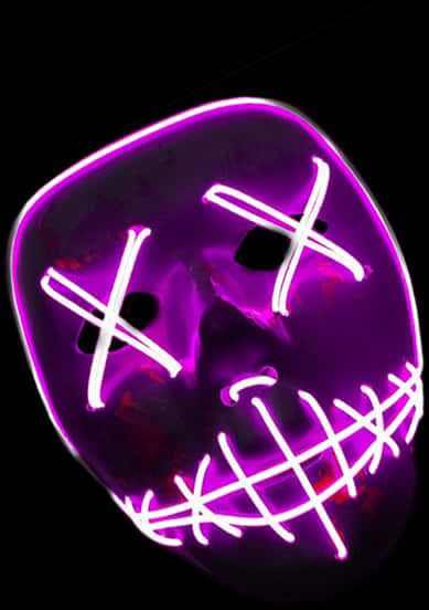 A Purple Mask With White Lines