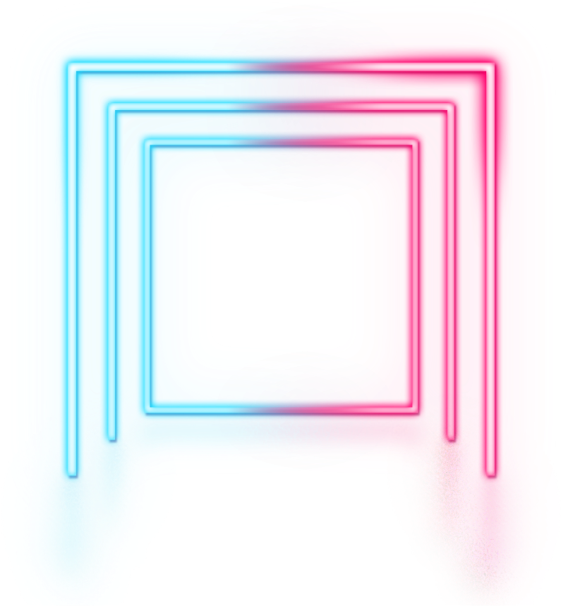 A Blue And Pink Neon Squares
