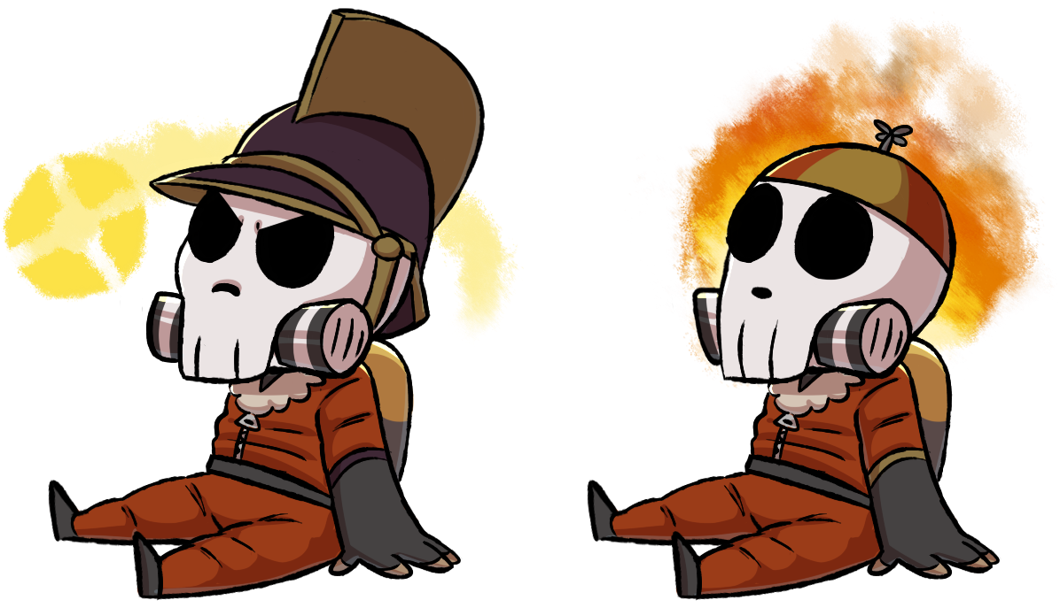 Cartoon Characters Of A Person Wearing A Mask And Sitting On Fire