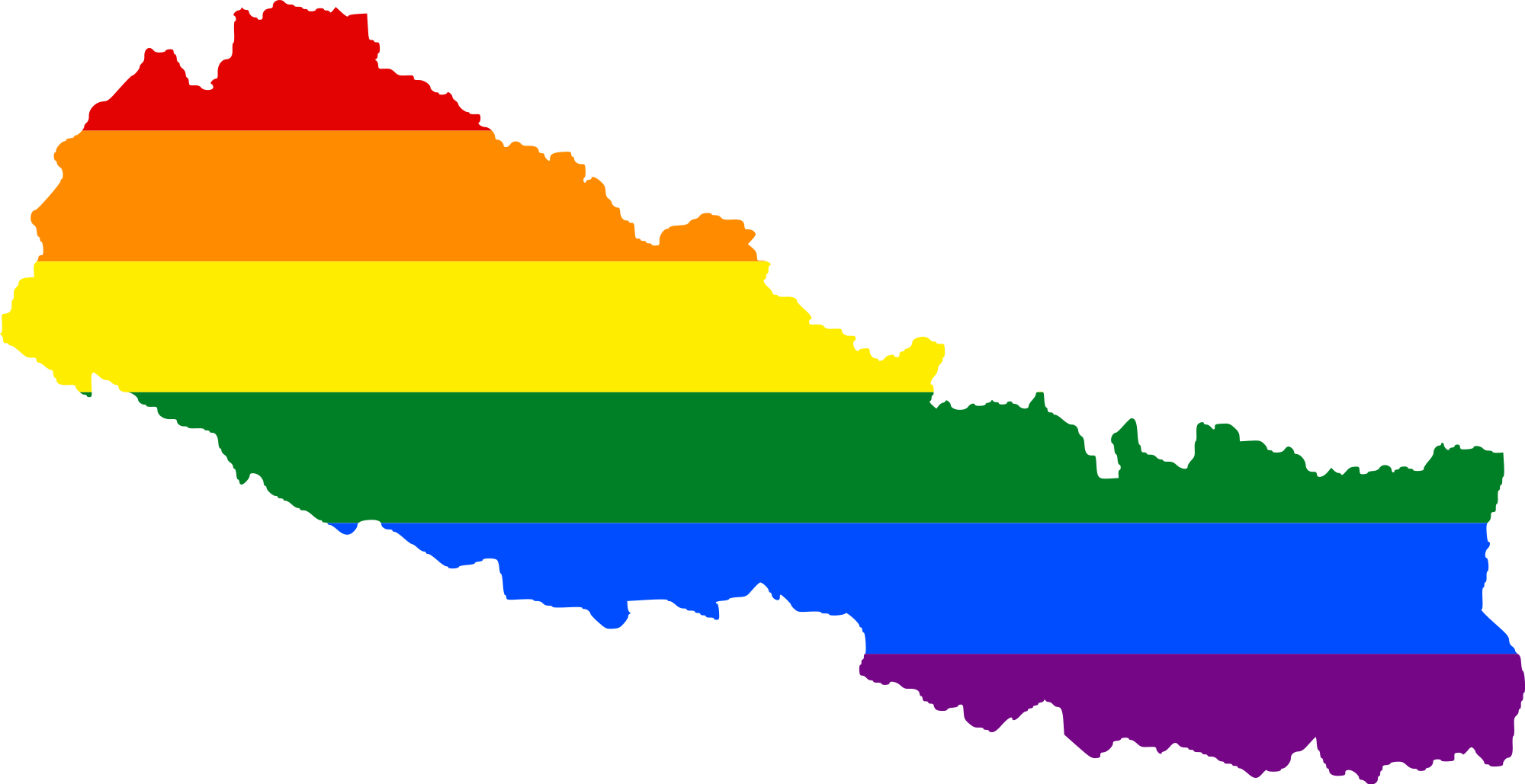 A Rainbow Flag In A Shape Of A Map