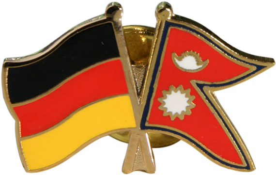 Nepal Friendship Flag Pin, Badge - Flagge Deutschland Taiwan, Hd Png Download
