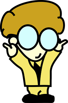 A Cartoon Of A Boy With Glasses