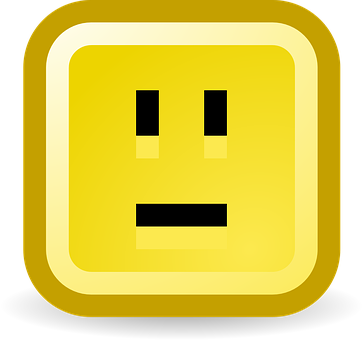 A Yellow Square With A Black Line And A Black Face