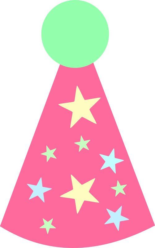 A Pink Hat With Stars And A Green Circle