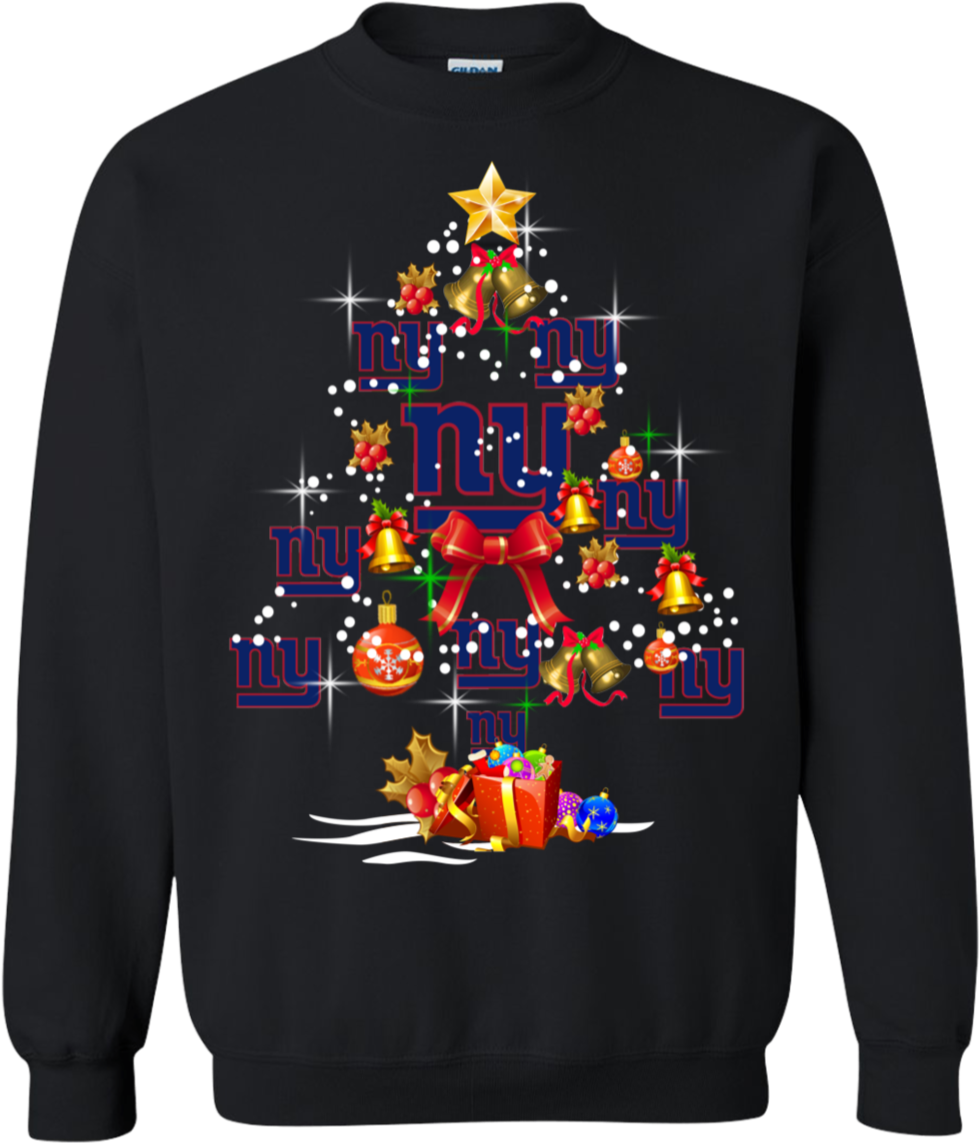 A Black Sweatshirt With A Christmas Tree Design