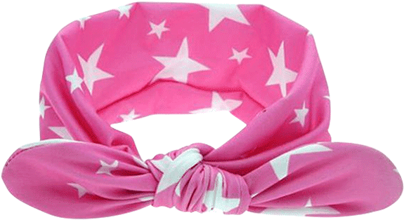A Pink Headband With White Stars
