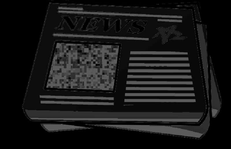 A Newspaper With A Pixelated Screen