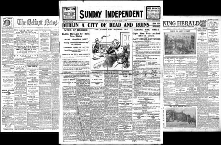A Group Of Newspapers With A Newspaper Article