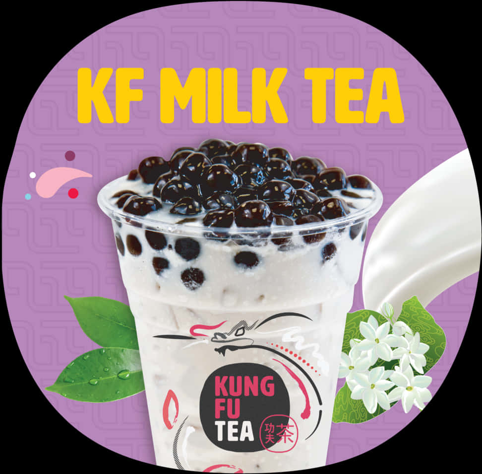 A Bubble Tea With Milk And Black Balls