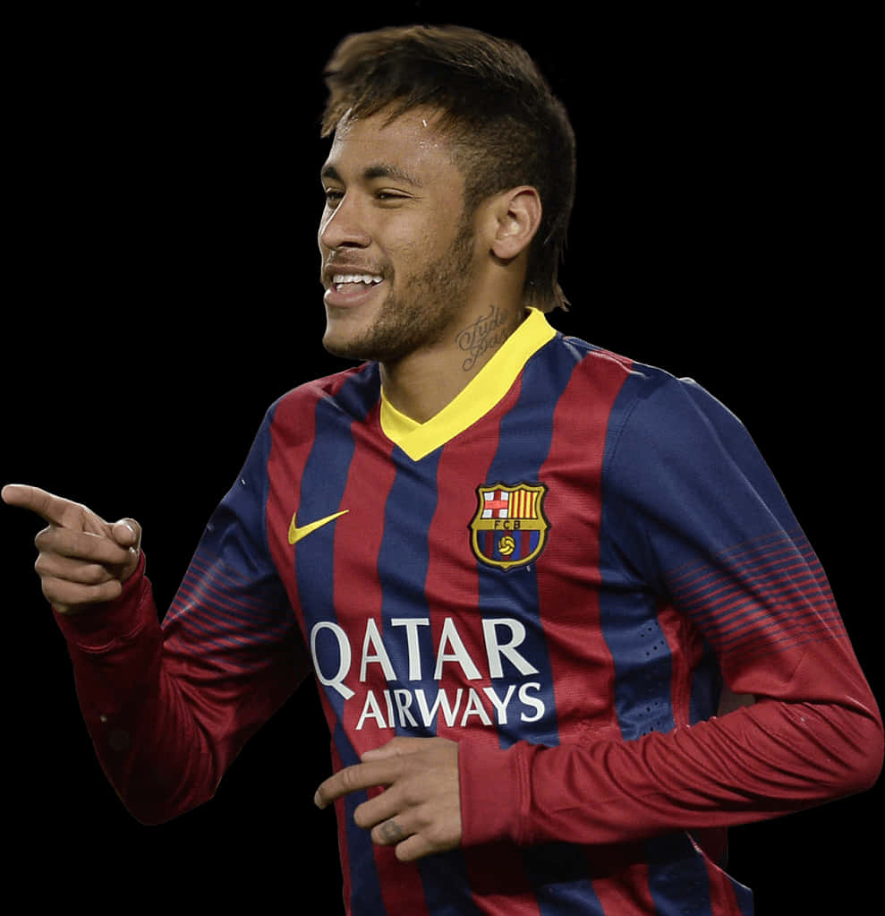 Neymar Pointing At Someone