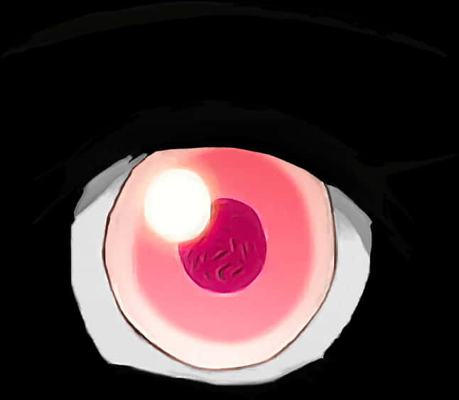 A Cartoon Eye With A Bright Pink Eyeball