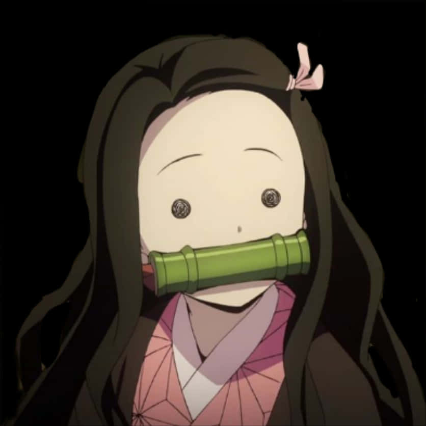 A Cartoon Of A Girl With A Green Tube In Her Mouth