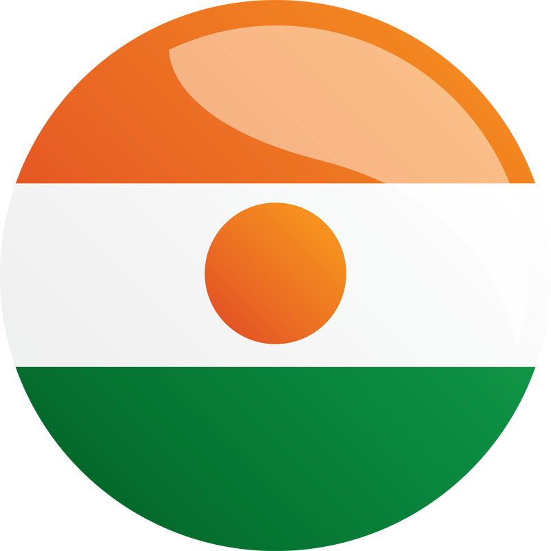A Round Orange White And Green Flag