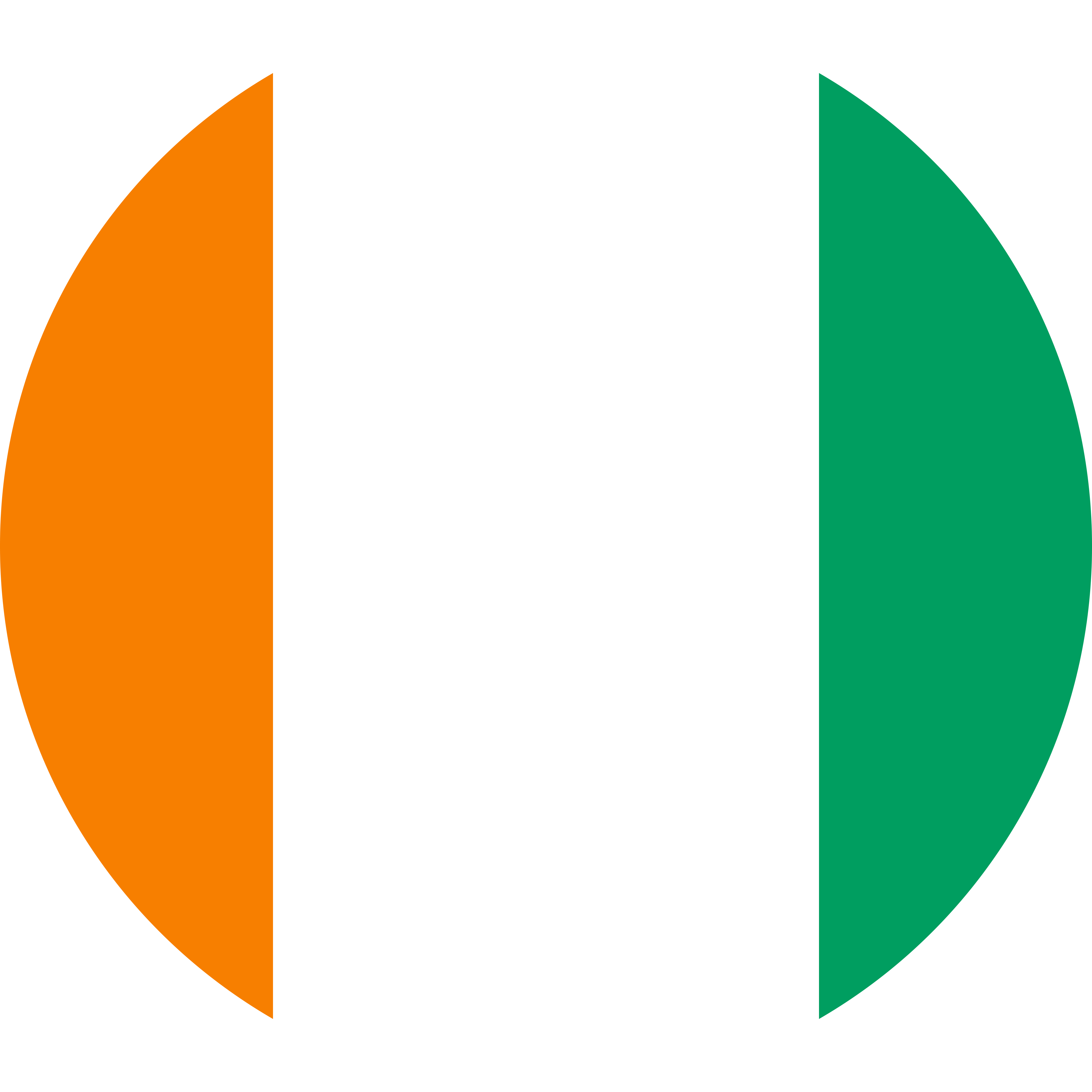 A Circle With A White Green And Orange Flag