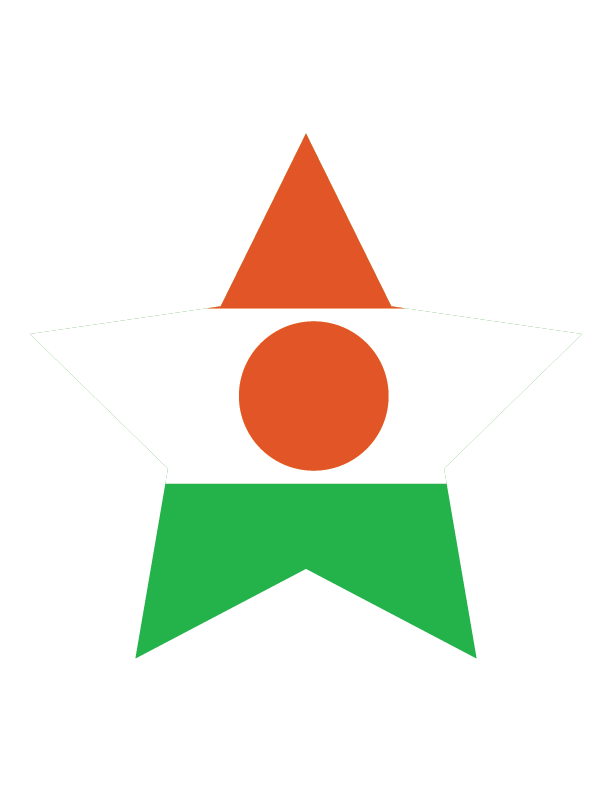 A Star With A Flag In The Middle