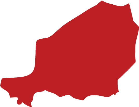A Red Outline Of A Country