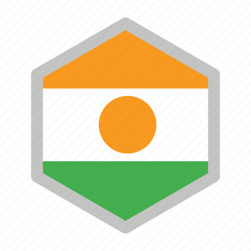 A Hexagon With A Green White And Orange Flag
