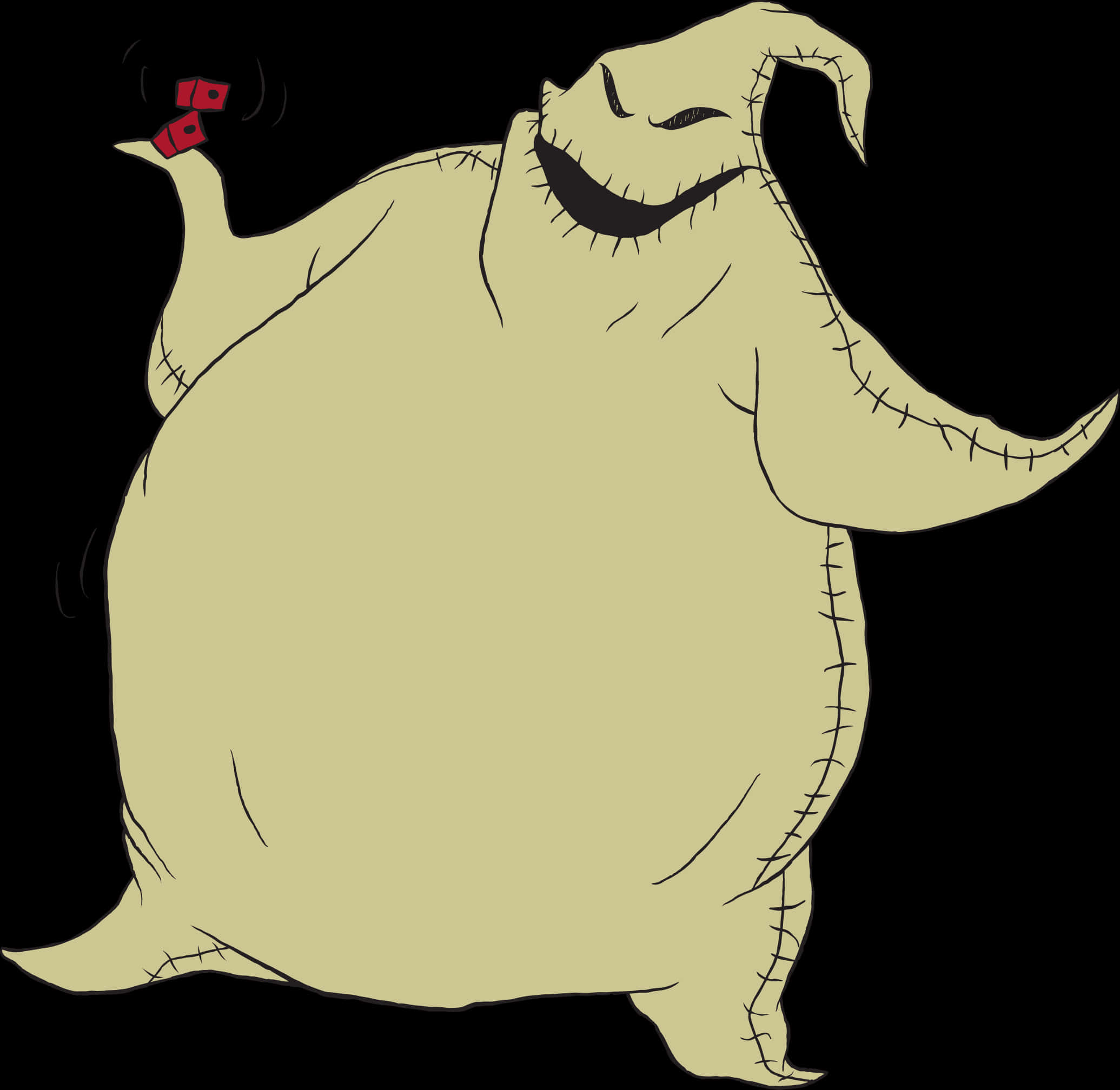A Cartoon Of A Fat White Monster
