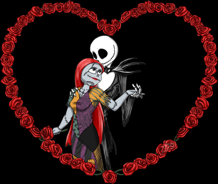 A Cartoon Character In A Heart Shape With Roses Around It