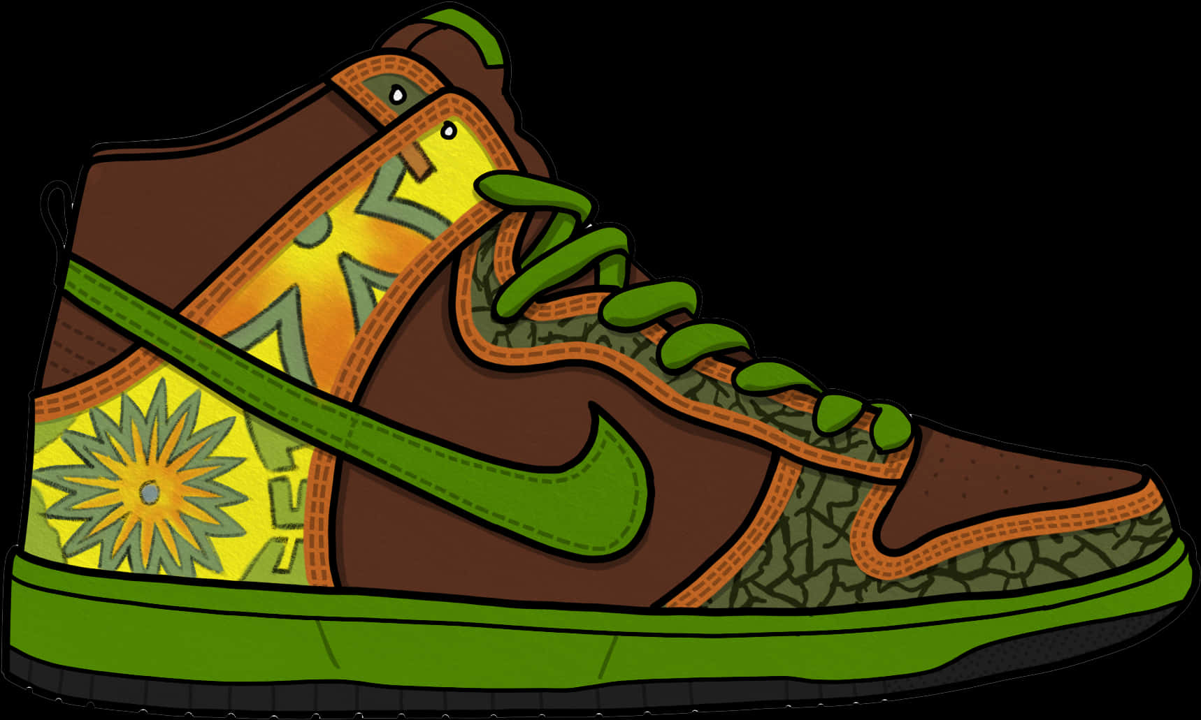 Green Nike High-top Shoe