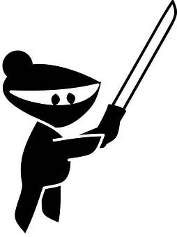 A White Cartoon Character Holding A Sword