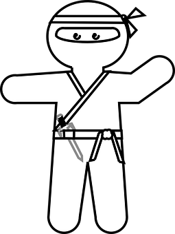 A White Figure Of A Ninja