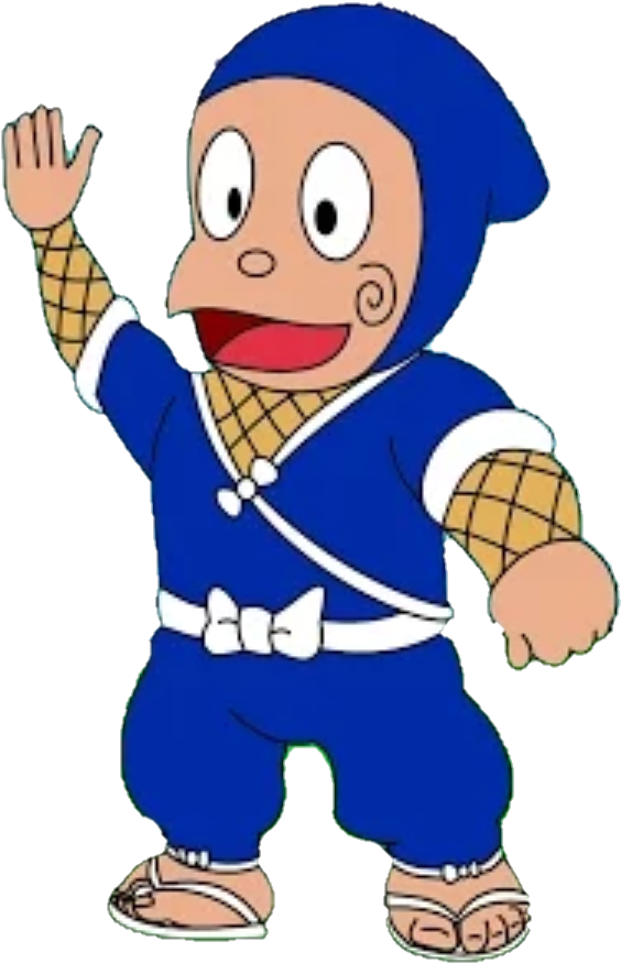 Cartoon Character In Blue Garment