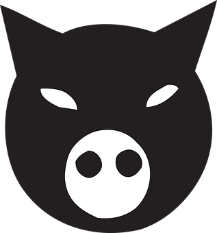 A Black And White Pig Face