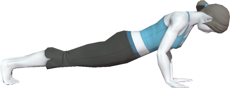 Nintendo Fanon Wiki - Wii Fit Trainer Doing Push Ups, Hd Png Download