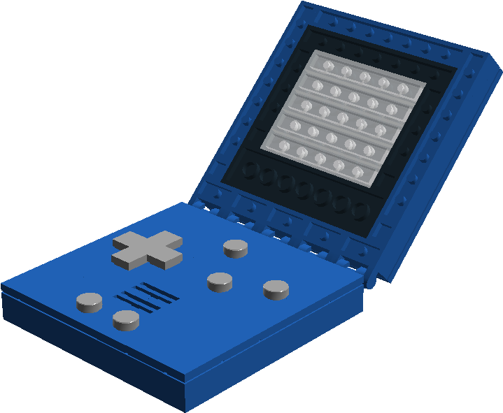 A Blue Game Console With A Black Background