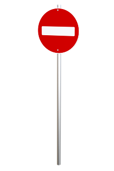 A Red And White Sign