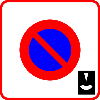 A Red And Blue Sign