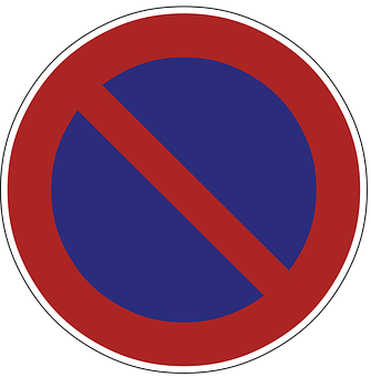 A Blue And Red Sign