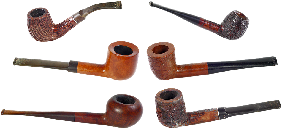 A Collection Of Different Types Of Smoking Pipes