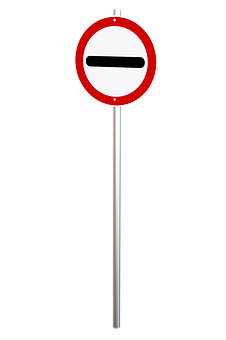 A Red And White Sign With A Black Background