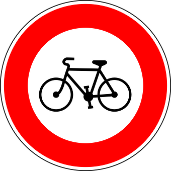 A Sign With A Bicycle In The Middle