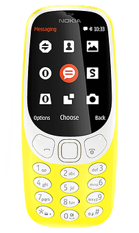 A Yellow And White Cell Phone